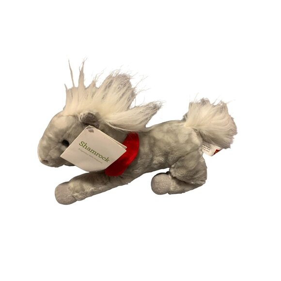 New Wells Fargo Plush Horse Gray Shamrock Stuffed Animal Doll Toy 14 in Length - Picture 1 of 6